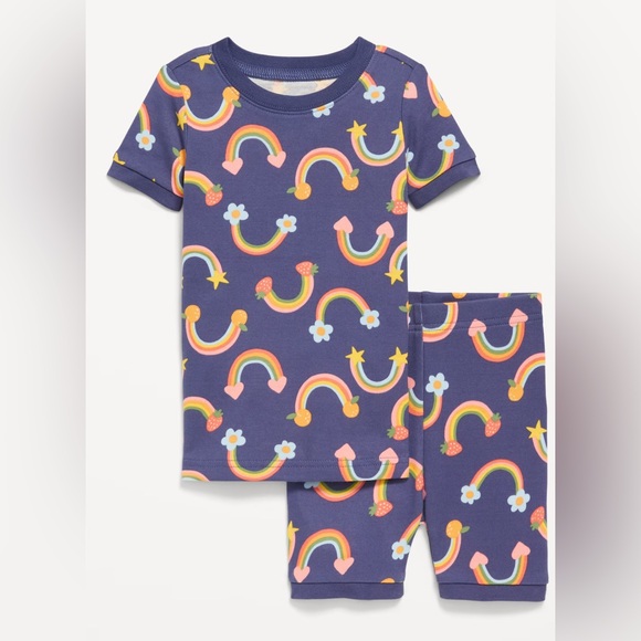 🆕 2PC Set Old Navy Kids Baby Toddler Girl's Printed Snug-Fit Pajama Set 18-24M - Picture 2 of 10